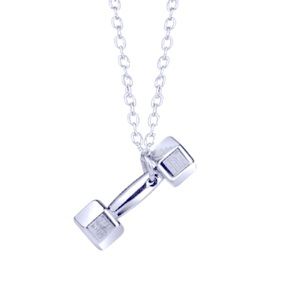 Brand New! Unisex Dumbbell Charm/Pendant Chain/Necklace